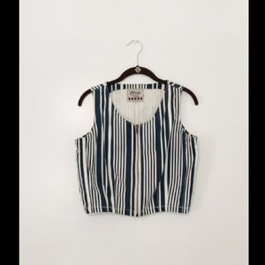Vintage Blue/White Striped Vest - Blondie